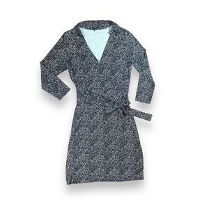 Ann Taylor Black and White Long Sleeve Dress